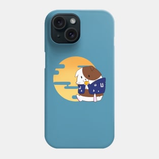 Guinea pig eating grain under the moon Phone Case