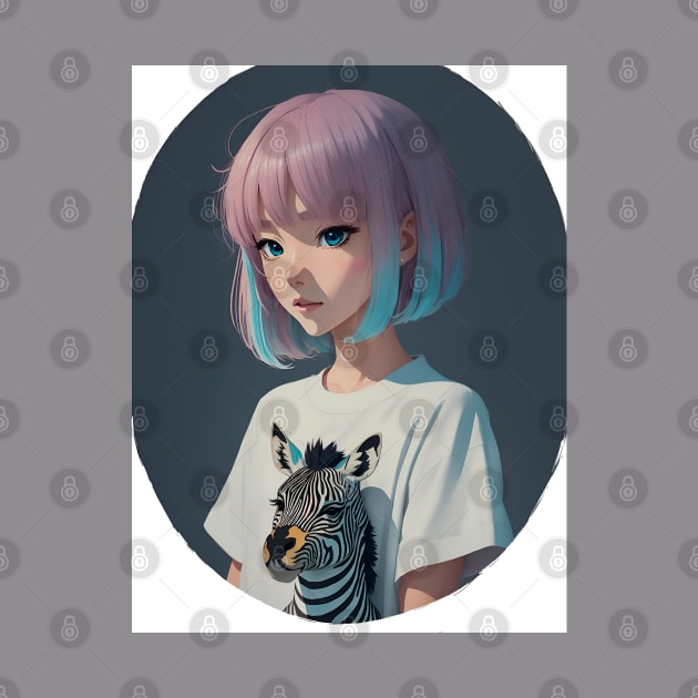 Cute girl with pink hair by Chromatic Currents