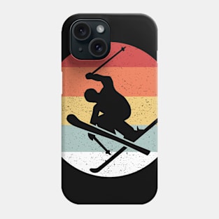 Skiing Vintage 70s 80s Silhouette Distressed Phone Case