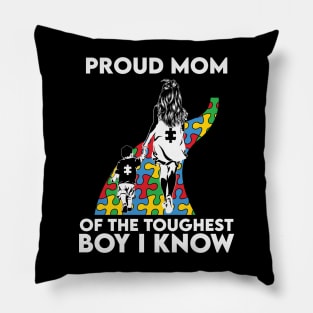 Proud Mom Autism Awareness Gift for Birthday, Mother's Day, Thanksgiving, Christmas Pillow