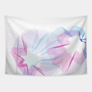 Geometric linear art minimal pink Tapestry