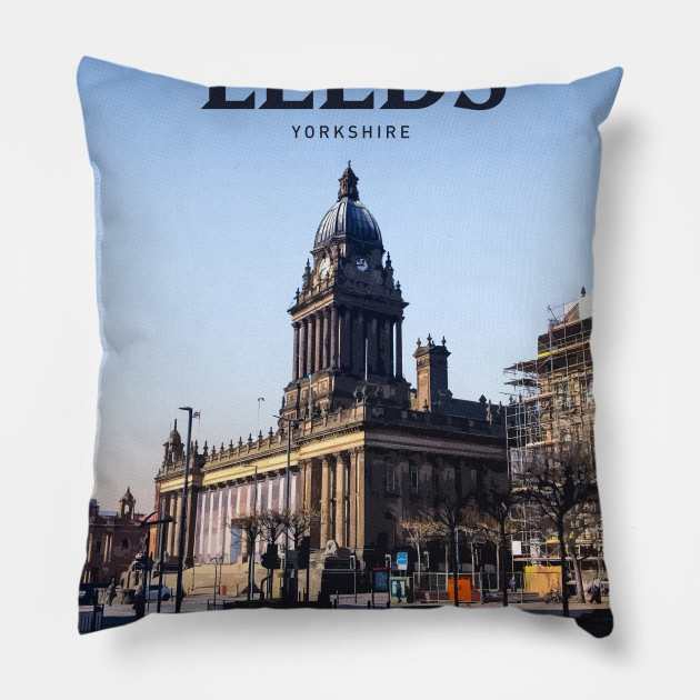 Visit Leeds Pillow by Mercury Club