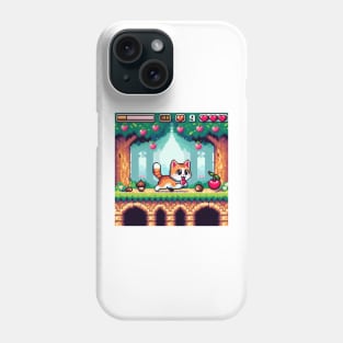 pixel cat game art Phone Case