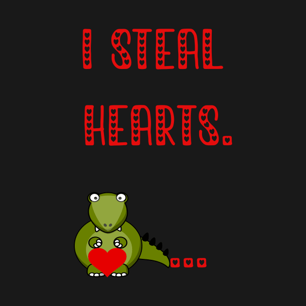 I i Steal Hearts Trex Dino Cute Baby Boy Valentines Day Gift 2021 by flooky