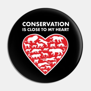 Felines Conservation Heart Pin