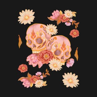 Mexican Skulls and Flowers T-Shirt