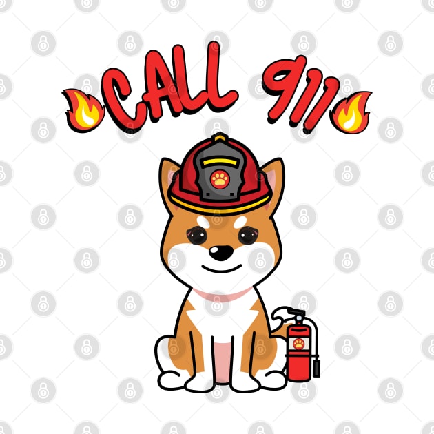 Cute orange dog is a firefighter by Pet Station