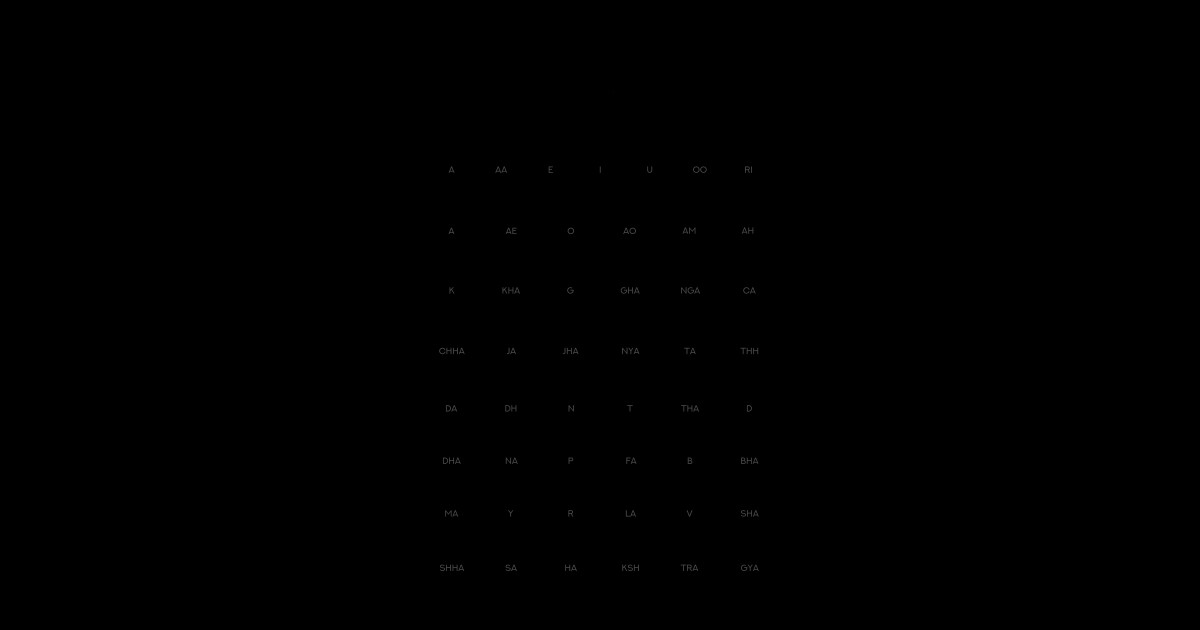 Hindi Alphabet Chart, Hindi Varnamala Language Chart, White Hindi