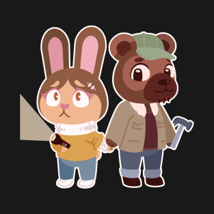 Alison and Mike - Rabbit and Bear Portrait T-Shirt