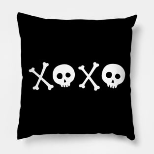 XOXO hugs and kisses skull and bones Pillow