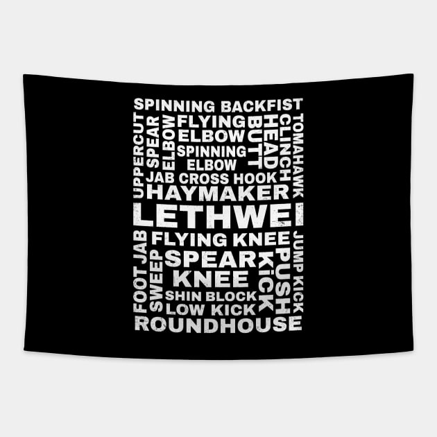 Lethwei Burmese boxing guide Tapestry by NicGrayTees