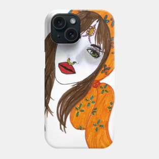 Orange Head Wrap Nose Ring Girl Phone Case