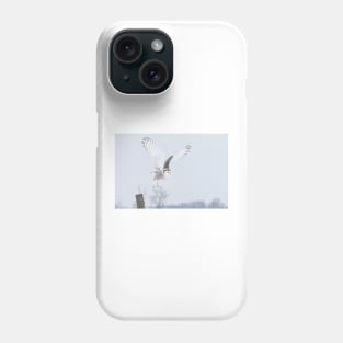 Snowy Owl in flight Phone Case