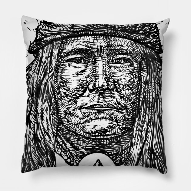 COCHISE ink portrait Pillow by lautir