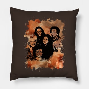 Steel Magnolias - Brown Watercolor Splash Pillow