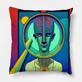 Trippy abstract Humanoid Pillow