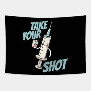 Take your Shot Injection Needle Nurse Humor Tapestry