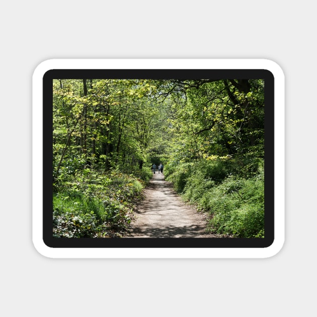 Beautiful young family on a walk in autumn fores Magnet by fantastic-designs