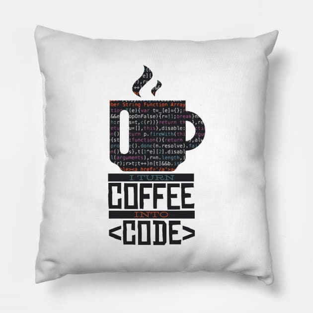 Coffee Coder Pillow by Urban_Vintage