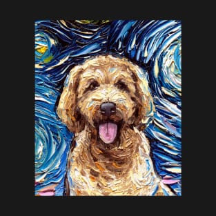 Goldendoodle Night (Portrait) T-Shirt