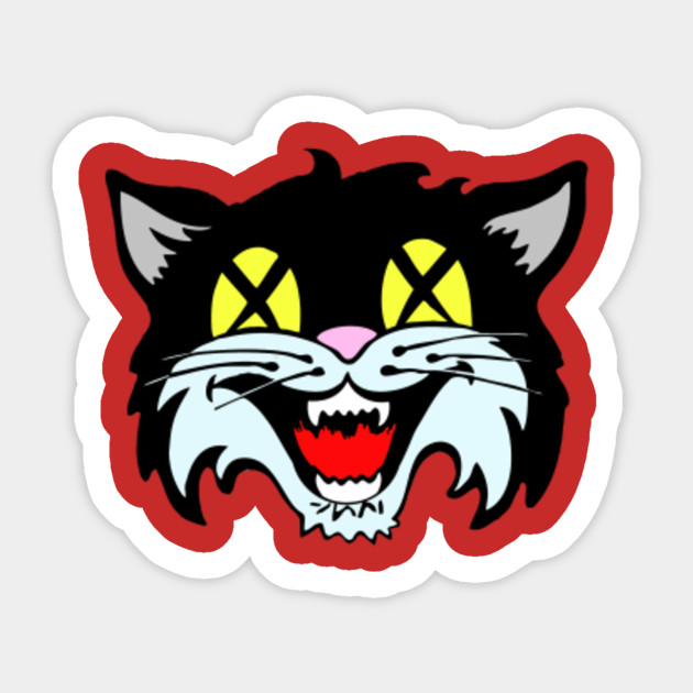 Lucky 13 Black Cat Sticker Teepublic