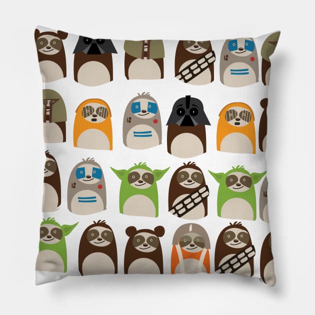 Sci-Fi Sloths Pillow by nickemporium1