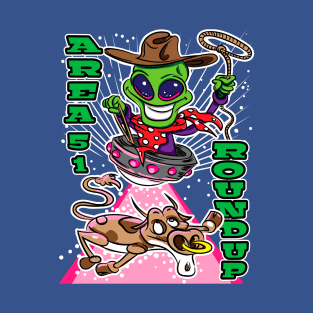 Area 51 Round Up Alien Abduction Cow T-Shirt