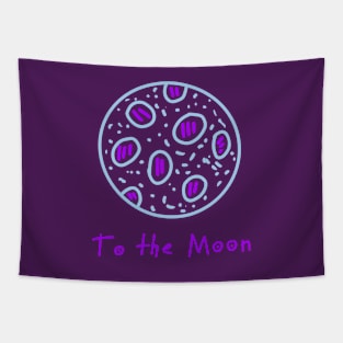 To the Moon, Funny colored planet, Versecism Art Tapestry