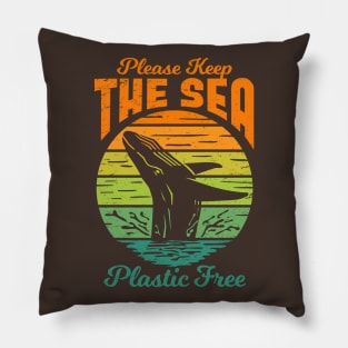 Please Keep the Sea Plastic Free - Save The Whales Pillow