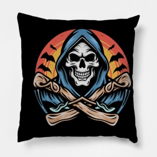 Grim Reaper Traditional Tattoo Pillow
