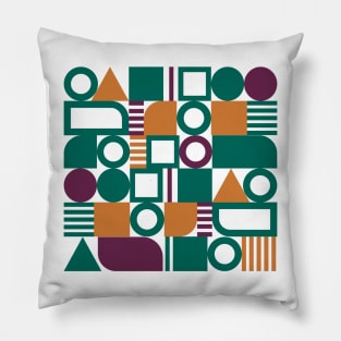 Geometric pattern green bold bright Pillow