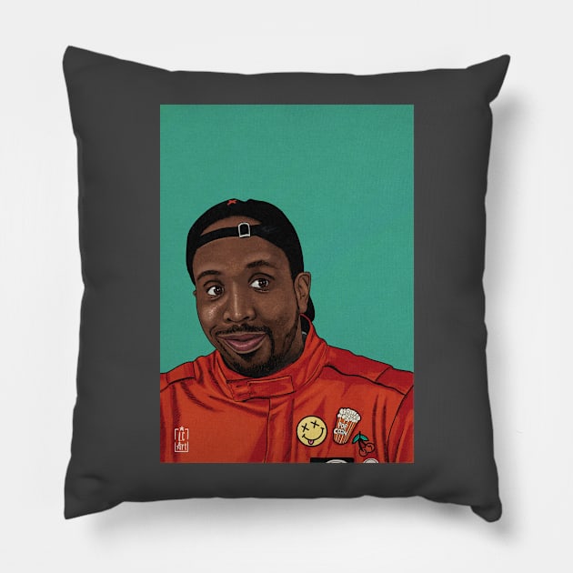 Kiell Smith-Bynoe Taskmaster Pillow by Lucy Chambers Art 