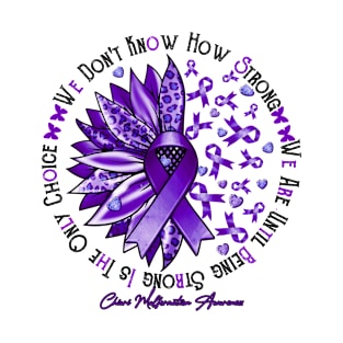 Chiari Malformation Awareness Awareness - Sunflower Leopard warrior T-Shirt