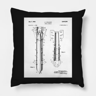 Army Aerial Missile Patent - Military Veteran Army Fan Art - White Pillow