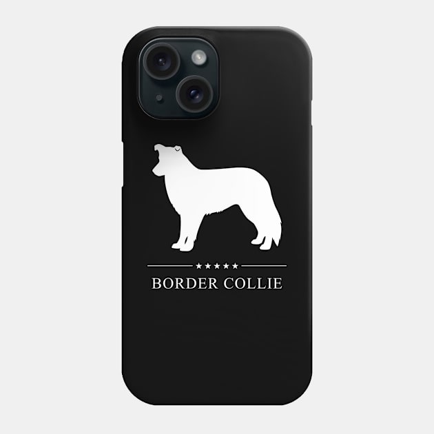 Border Collie Dog White Silhouette Phone Case by millersye