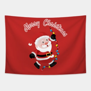 Merry christmas and Cute Santa Claus. Tapestry