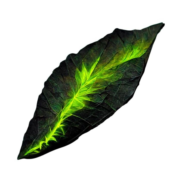 Dark Leaf Florescent by JequiPrint