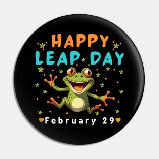 Happy Leap Day 2024 Funny Frog Lover FEB 29th Leap Year Pin