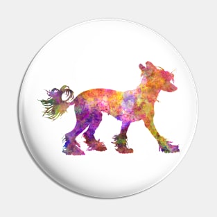 Chinese crested dog  in watercolor Pin