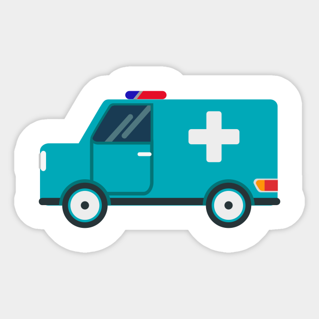 Ambulance Funny Nursery Cartoon Drawing Design - Ambulance - Sticker | TeePublic Ambulance Funny Nursery Cartoon Drawing Design - Ambulance - Sticker | TeePublic