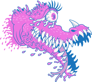 One Eyed Bubblegum Beast Magnet