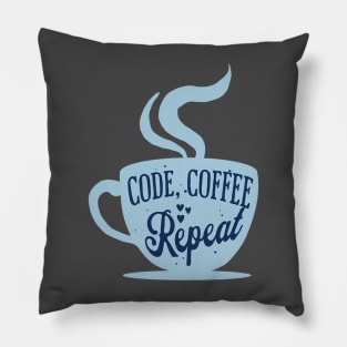 Code, Coffee, Repeat Pillow