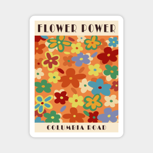 Flower power, Hippie art print, Retro 60s, Flower market, Groovy abstract flowers, Positive vibes Magnet