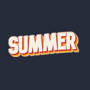 Summer in Rainbow Retro Text T-Shirt