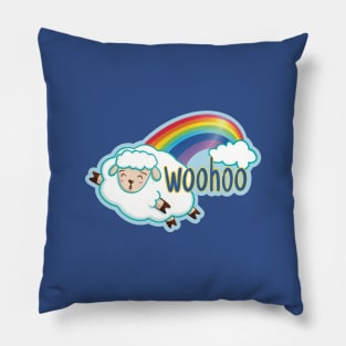 Woohoo - Funny Rainbow Sheep Pillow