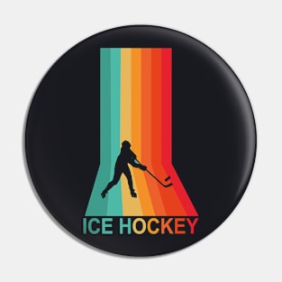 Ice Hockey Winter Sports Player Retro gift shirt Pin