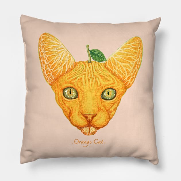 orange cat Pillow by makapa