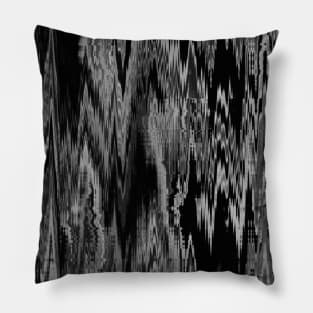 black and gray abstract design waves art Pillow