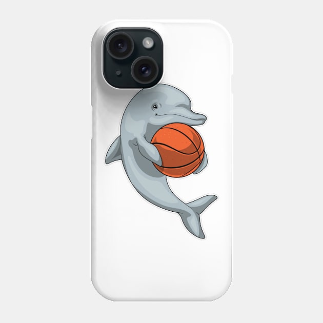 Dolphin Basketball player Basketball Phone Case by Markus Schnabel