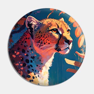 Cheetah Animal Portrait Painting Wildlife Outdoors Adventure Pin